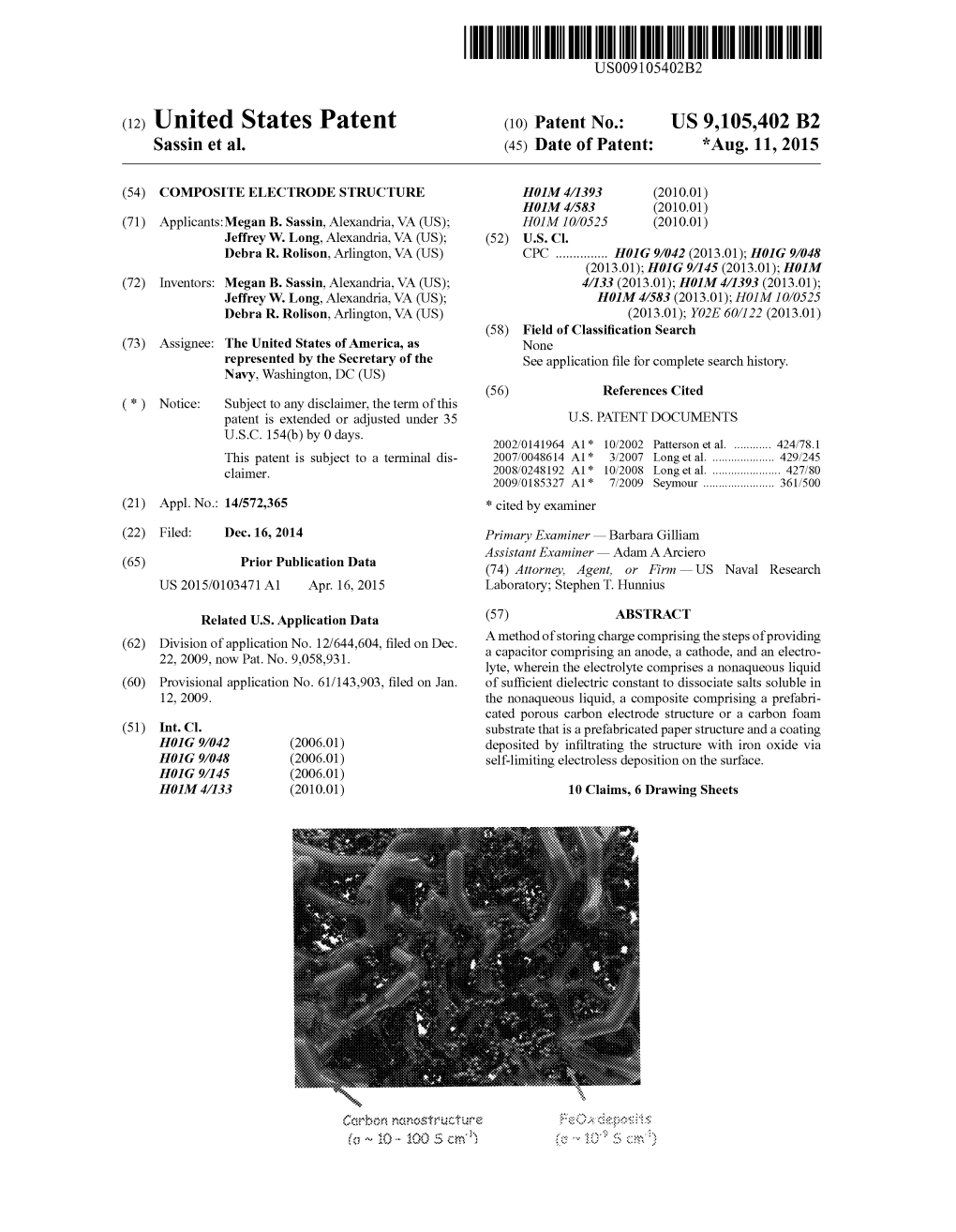 (12) United States Patent (10) Patent No.: US 9,105,402 B2 Sassin Et Al