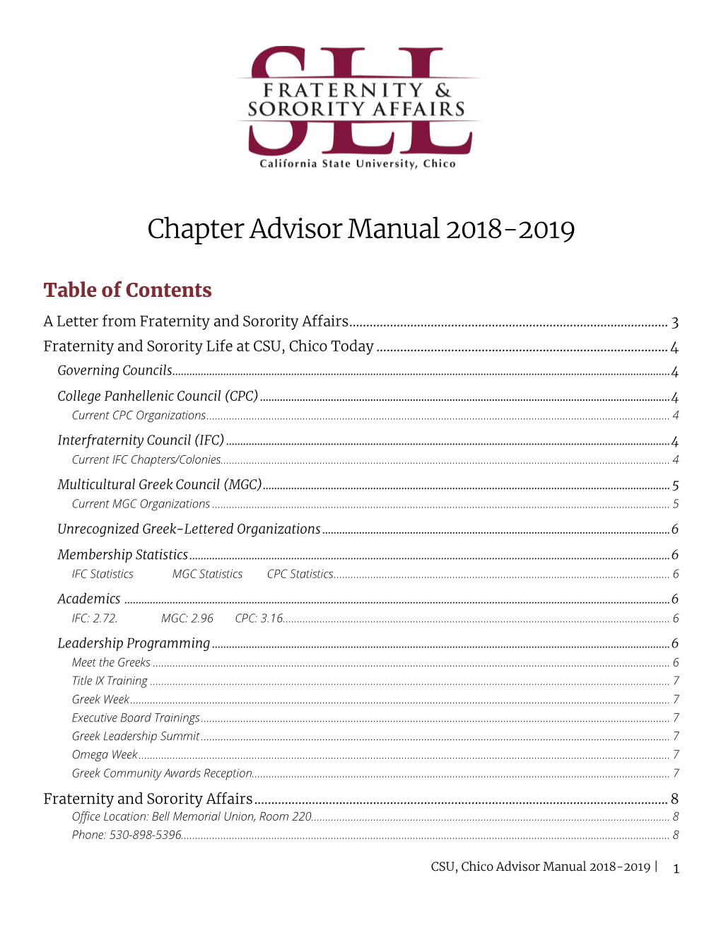 Chapter Advisor Manual 2018-2019