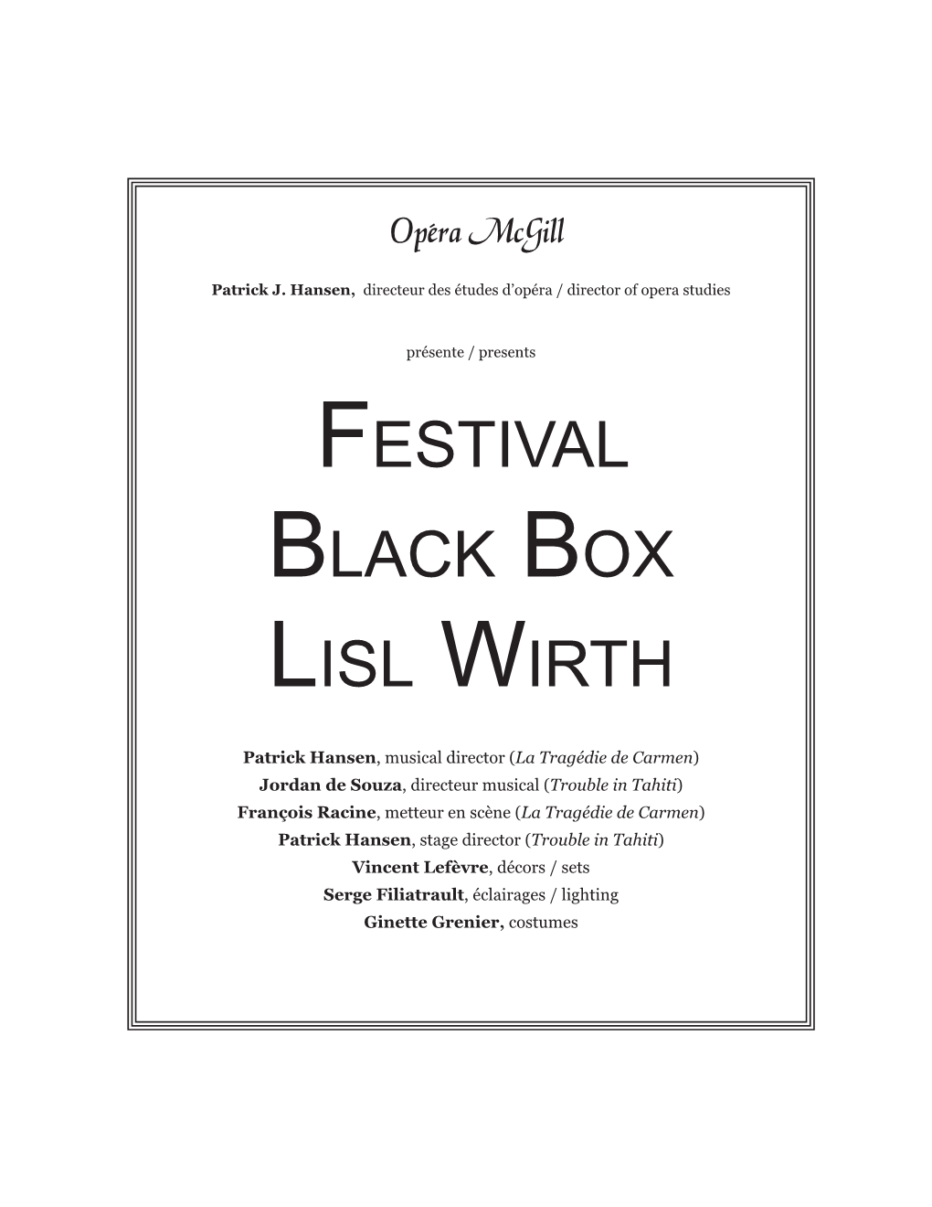 Festival Black Box Lisl Wirth