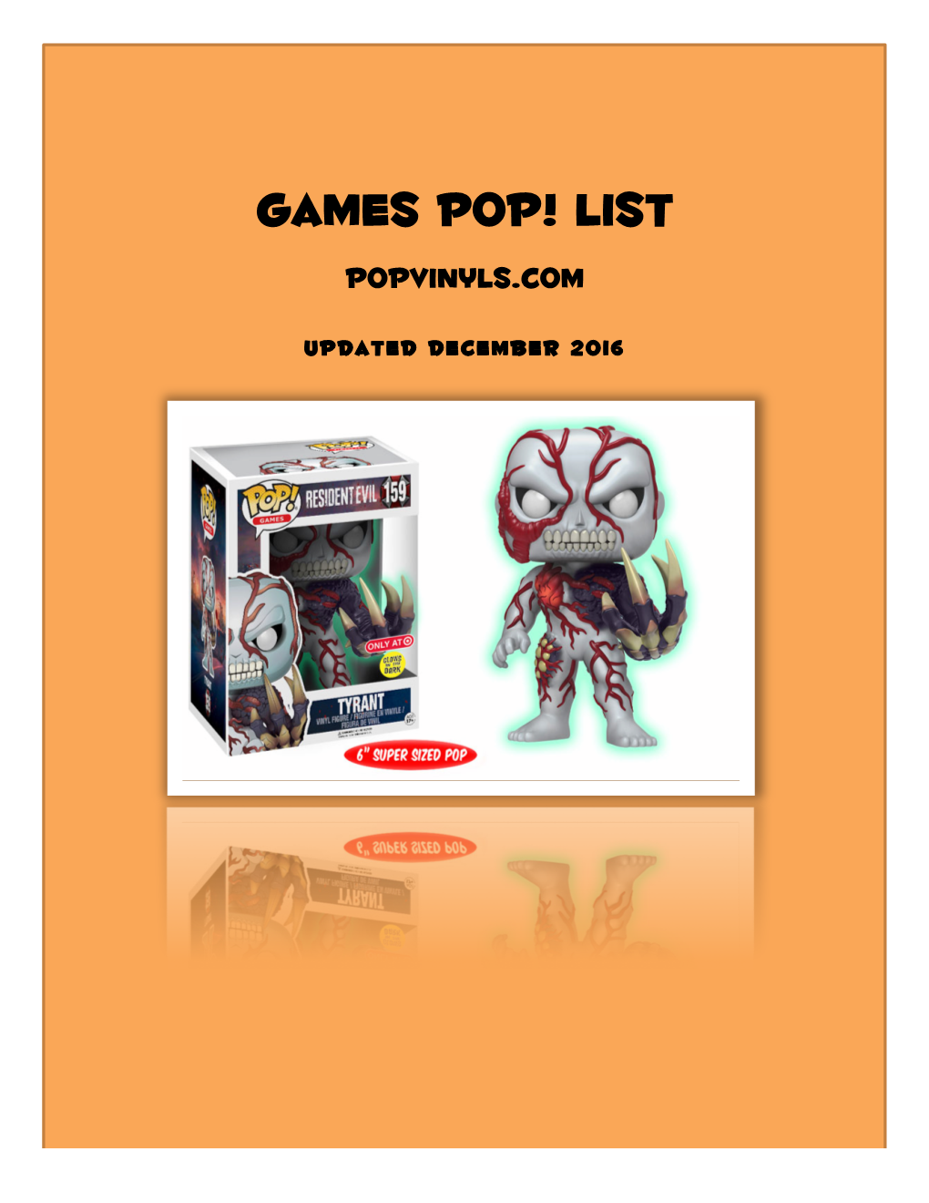Games Pop! List Popvinyls.Com