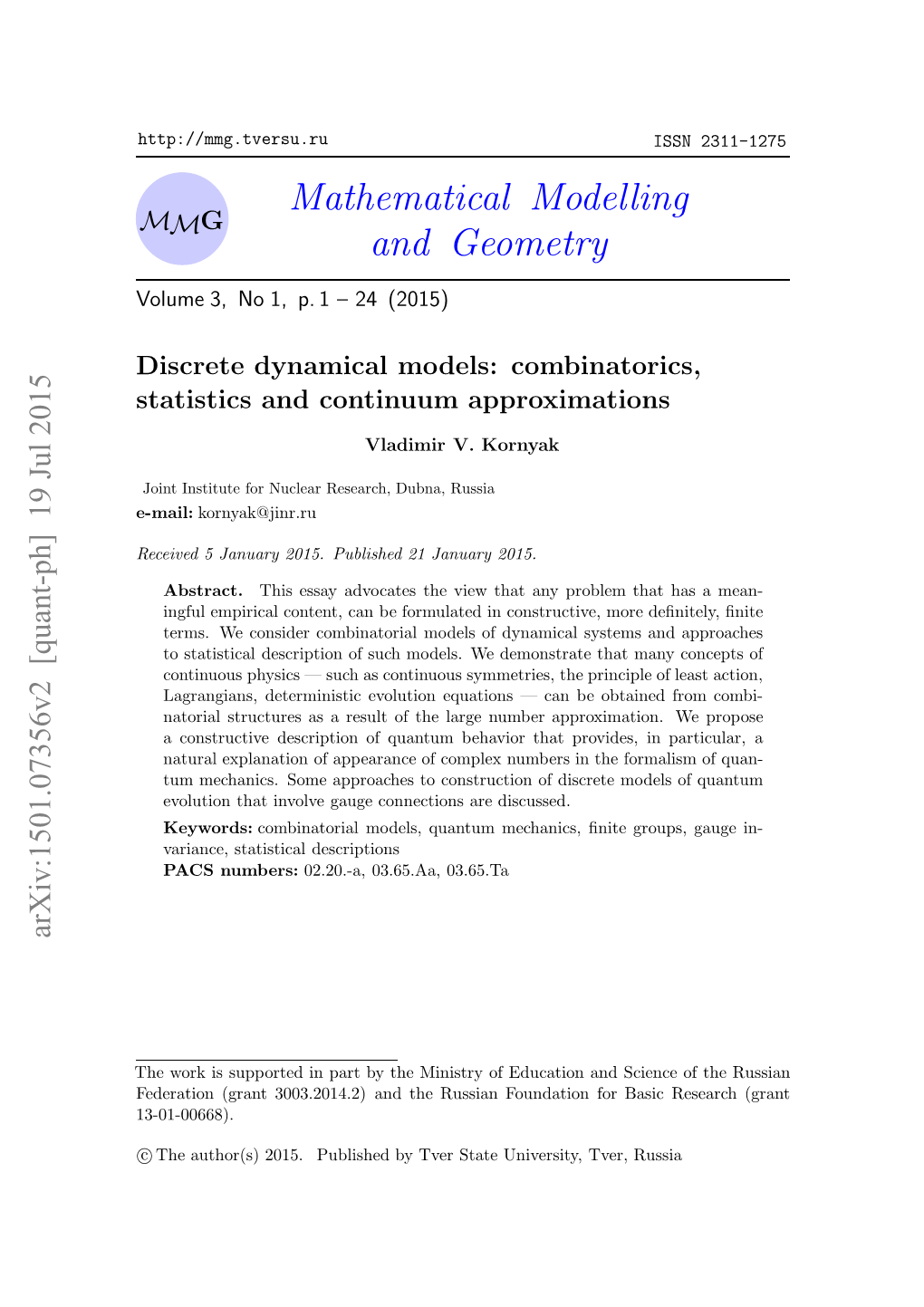 Mathematical Modelling and Geometry