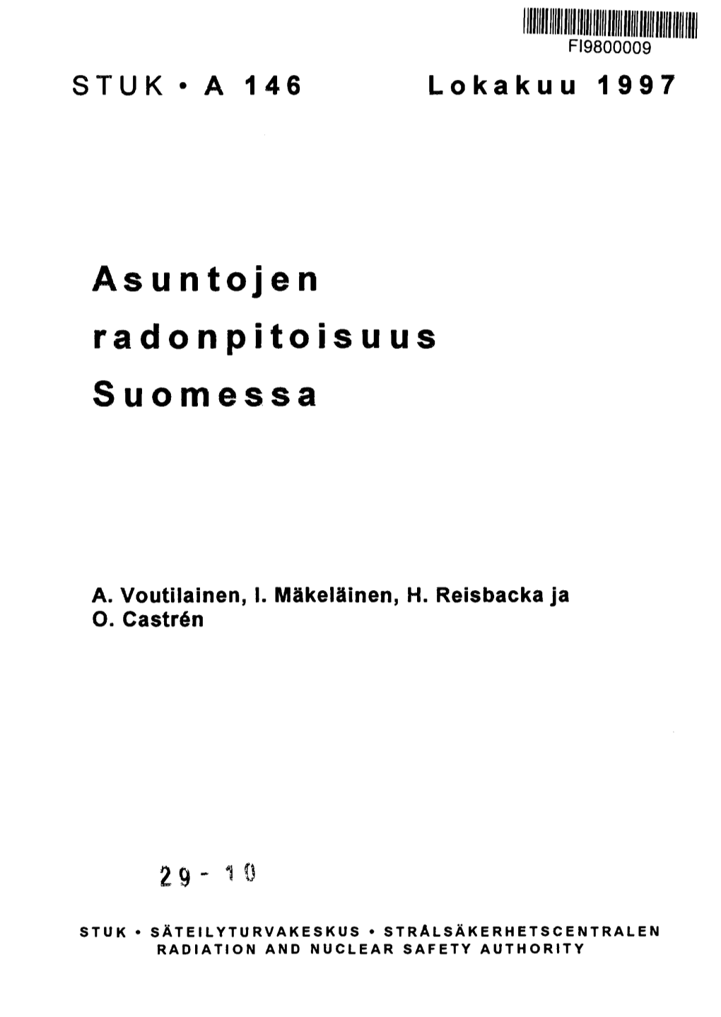 Asu Ntojen Radonpitoisuus Suomessa