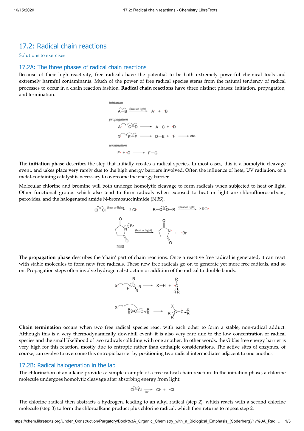 17.2: Radical Chain Reactions - Chemistry Libretexts