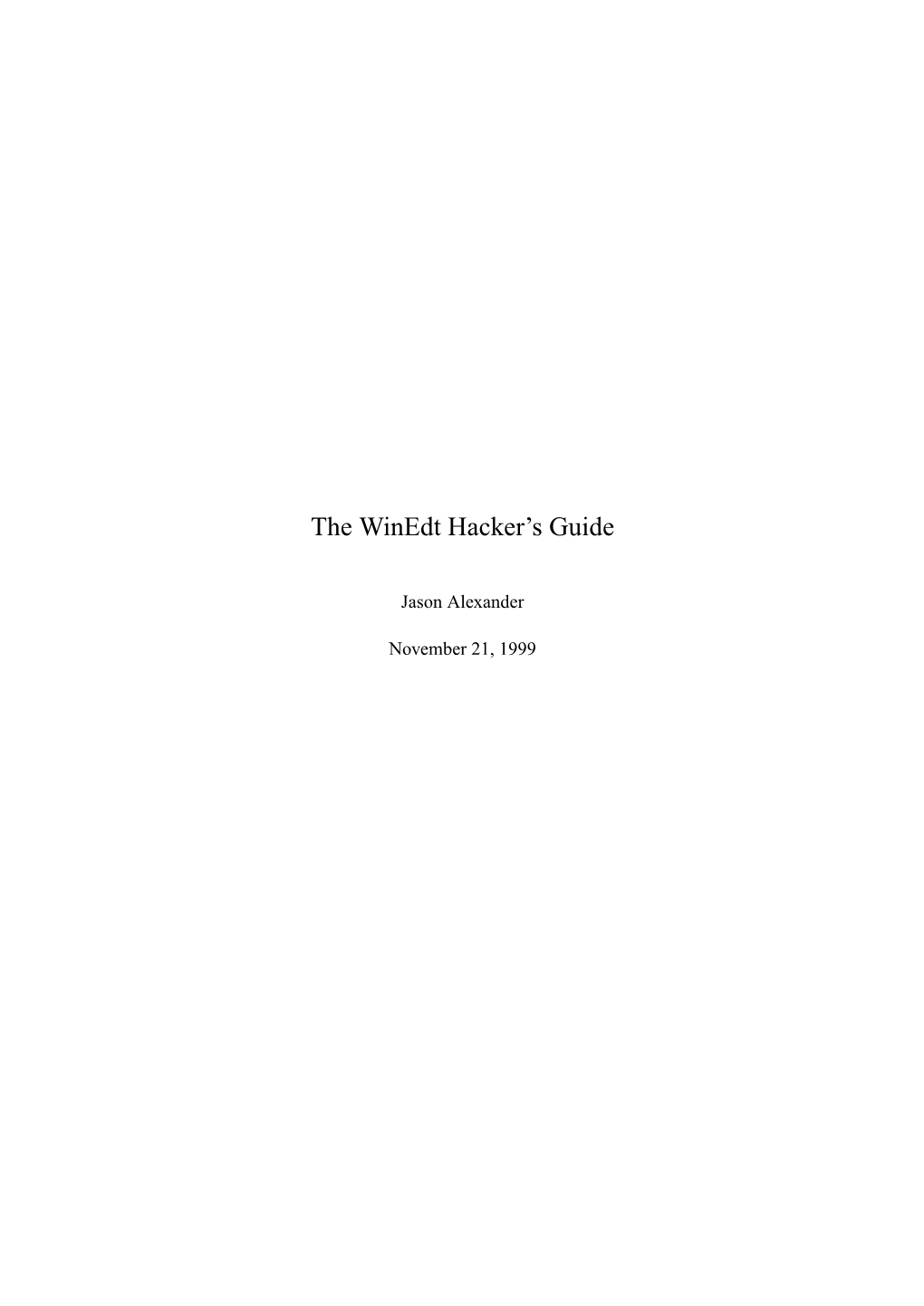 The Winedt Hacker's Guide