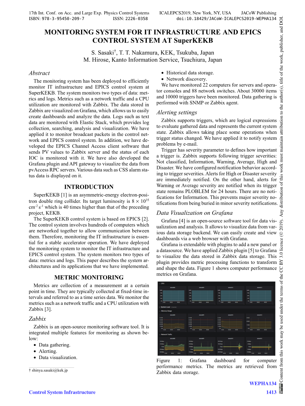 MONITORING SYSTEM for IT INFRASTRUCTURE and EPICS CONTROL SYSTEM at Superkekb S