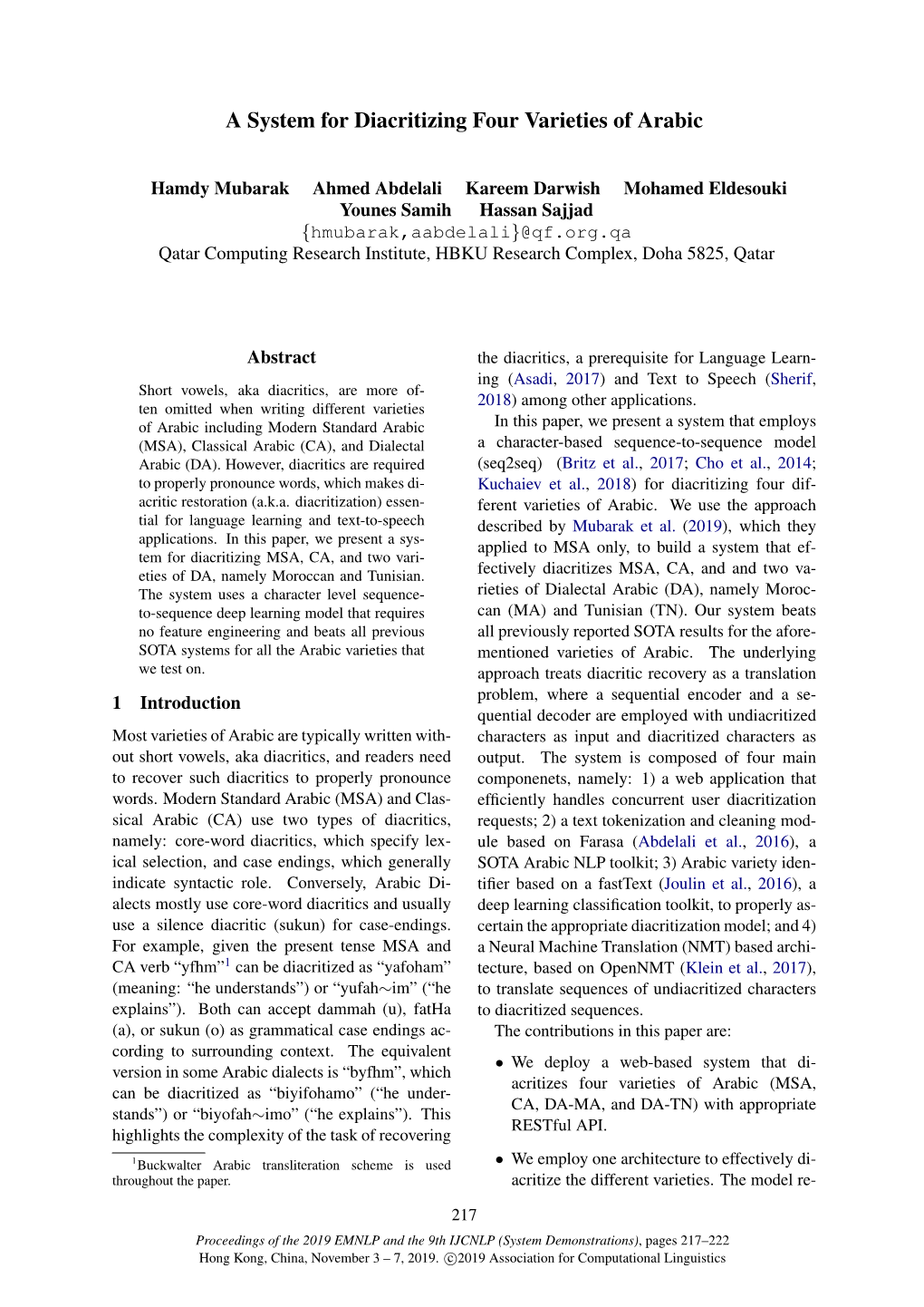 A System for Diacritizing Four Varieties of Arabic