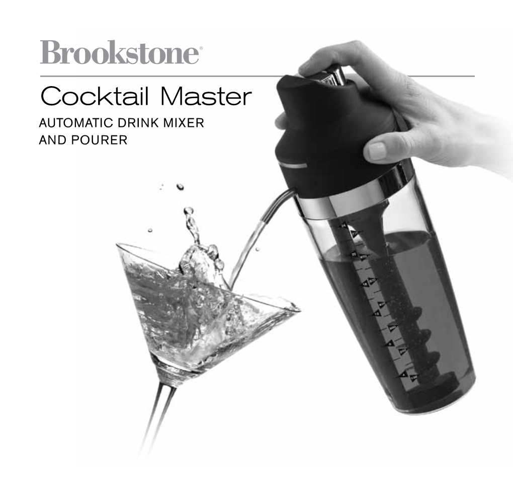 Cocktail Master Size:5”Wx4.75”H Output:100% Prints:1/1,Blk Table of Contents Warnings and Cautions