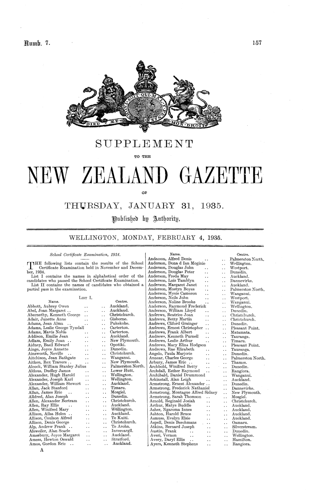 No 7, 4 February 1935