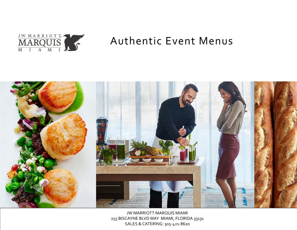 Authentic Event Menus