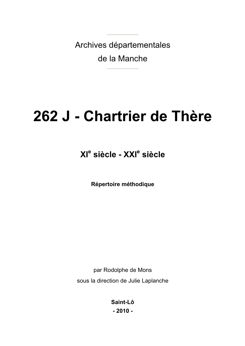 262 J - Chartrier De Thère