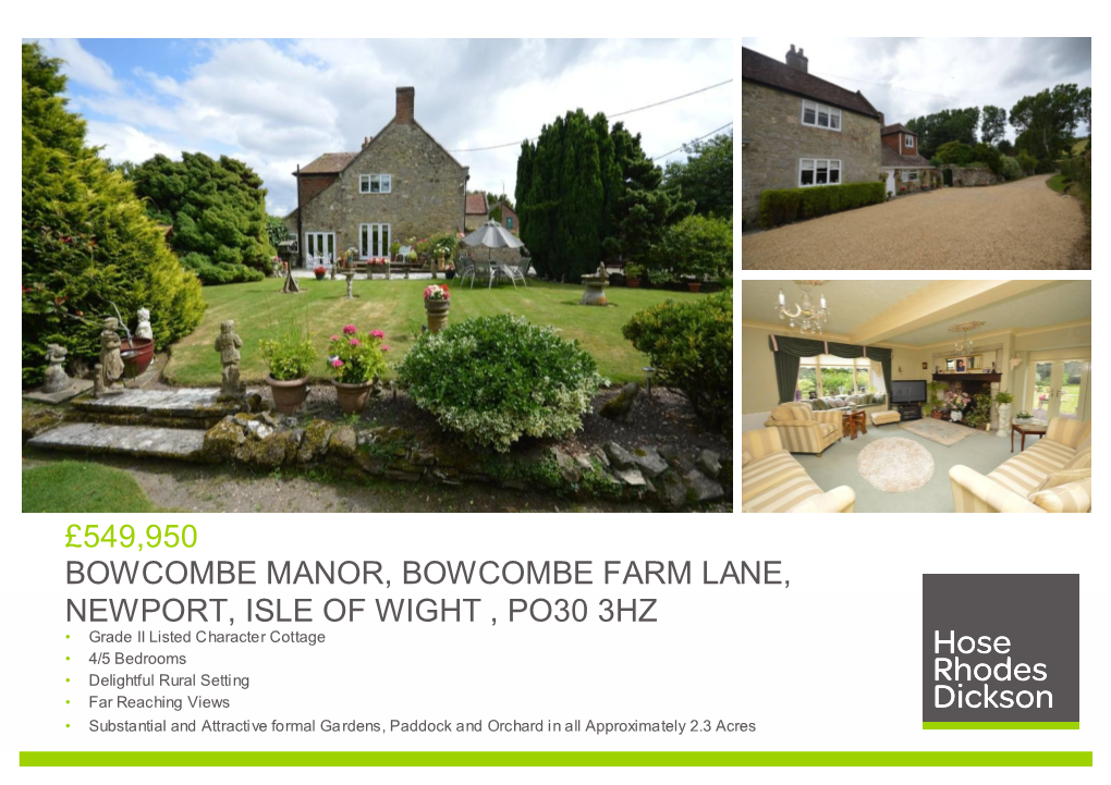 549950 Bowcombe Manor, Bowcombe Farm