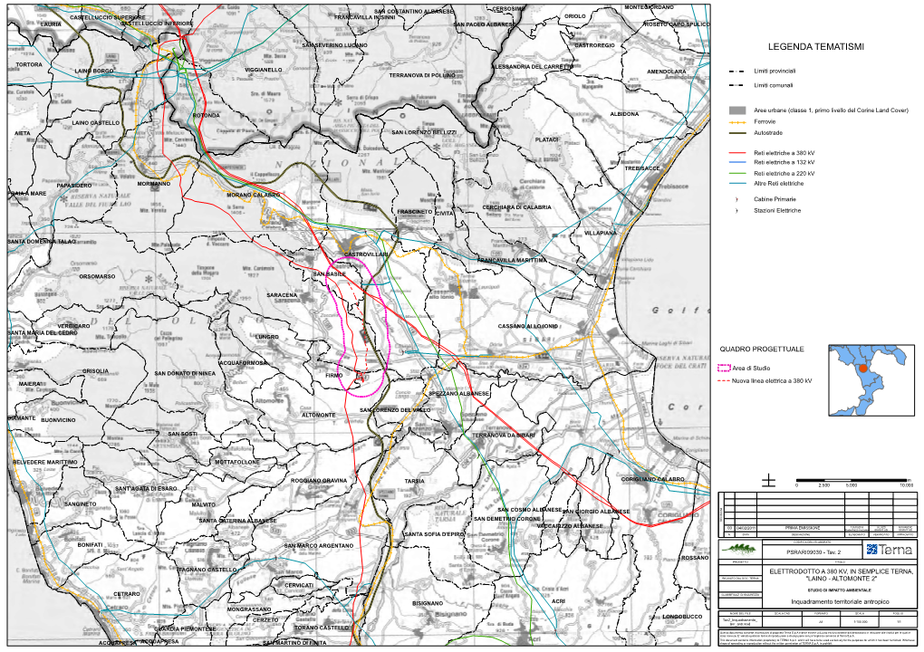 LEGENDA TEMATISMI )Æ"" TORTORA ALESSANDRIA DEL CARRETTO LAINO BORGO )®"" VIGGIANELLO AMENDOLARA Limiti Provinciali TERRANOVA DI POLLINO Limiti Comunali