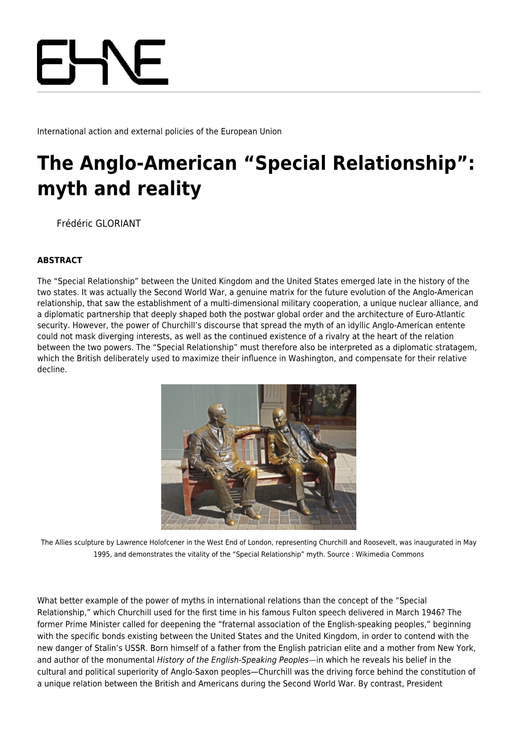 Special Relationship”: Myth and Reality