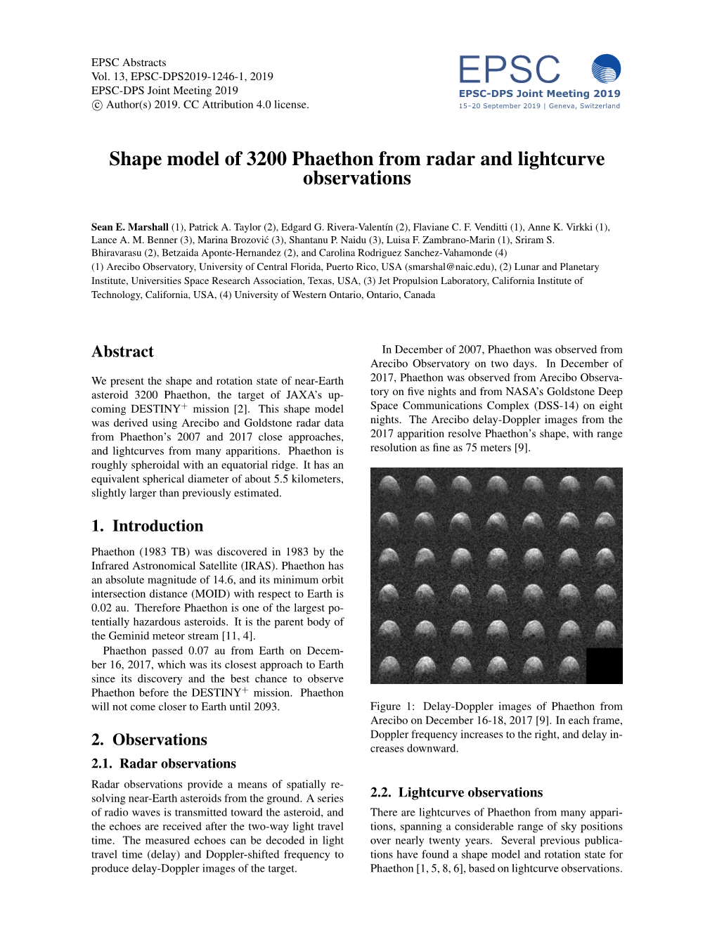 Shape Model of 3200 Phaethon from Radar and Lightcurve Observations