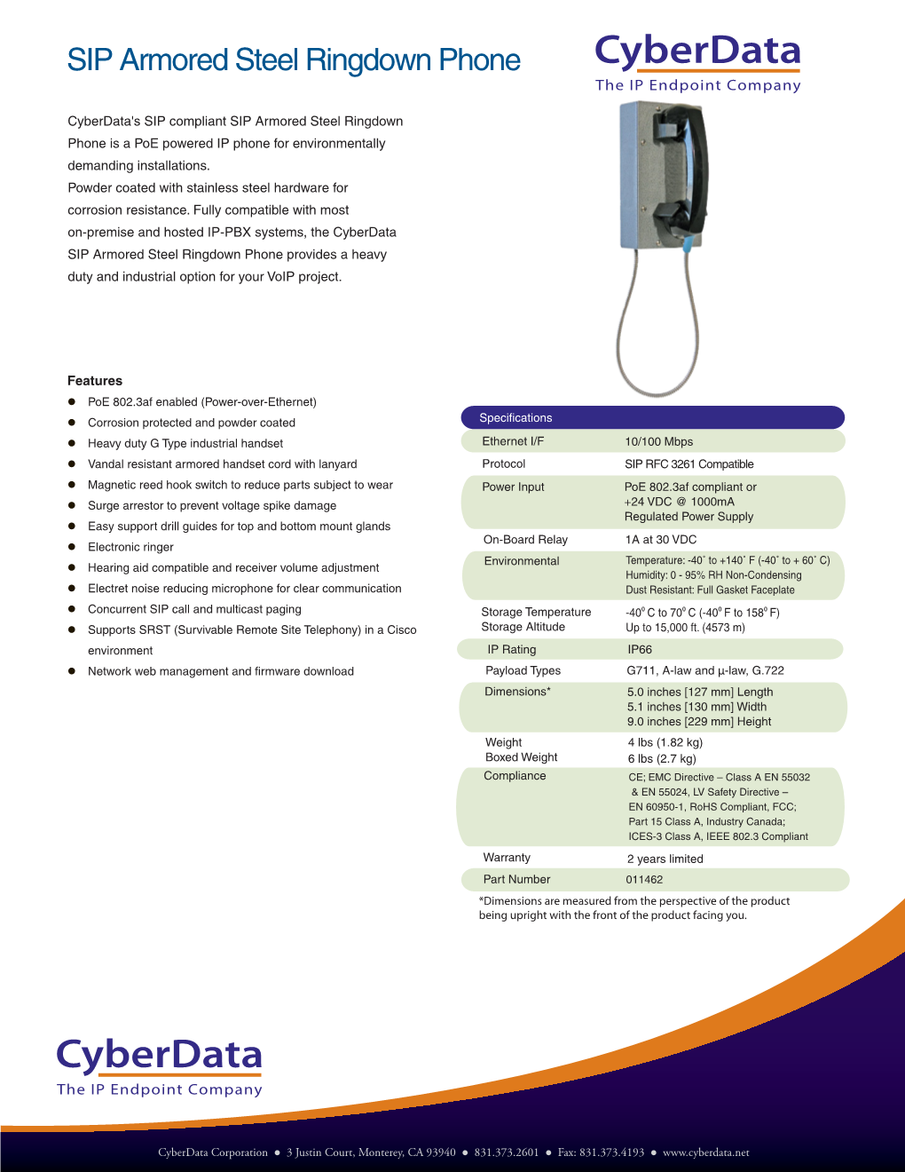 SIP Armored Steel Ringdown Phone the IP Endpoint Company