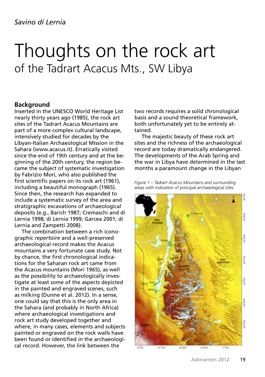 Thoughts on the Rock Art of the Tadrart Acacus Mts., SW Libya