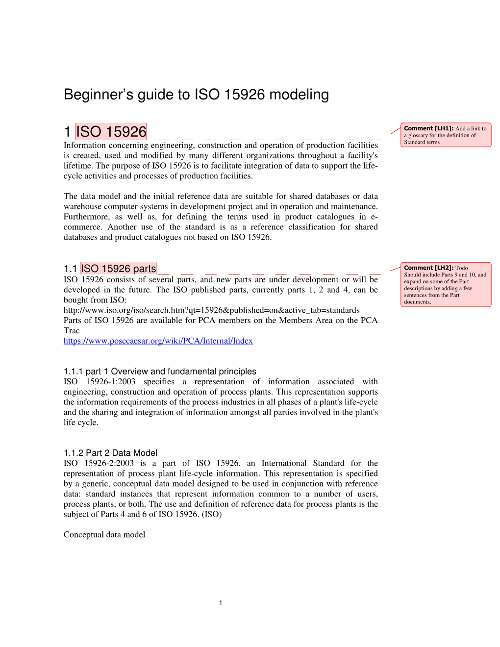 Beginner's Guide to ISO 15926 Modeling 1 ISO 15926