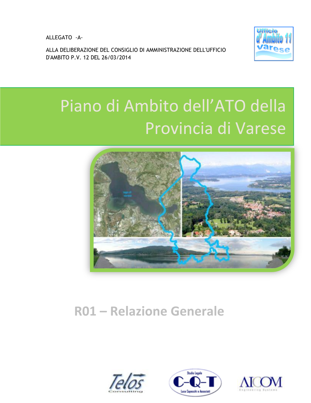 Piano Di Ambito Dell'ato Della Provincia Di Varese