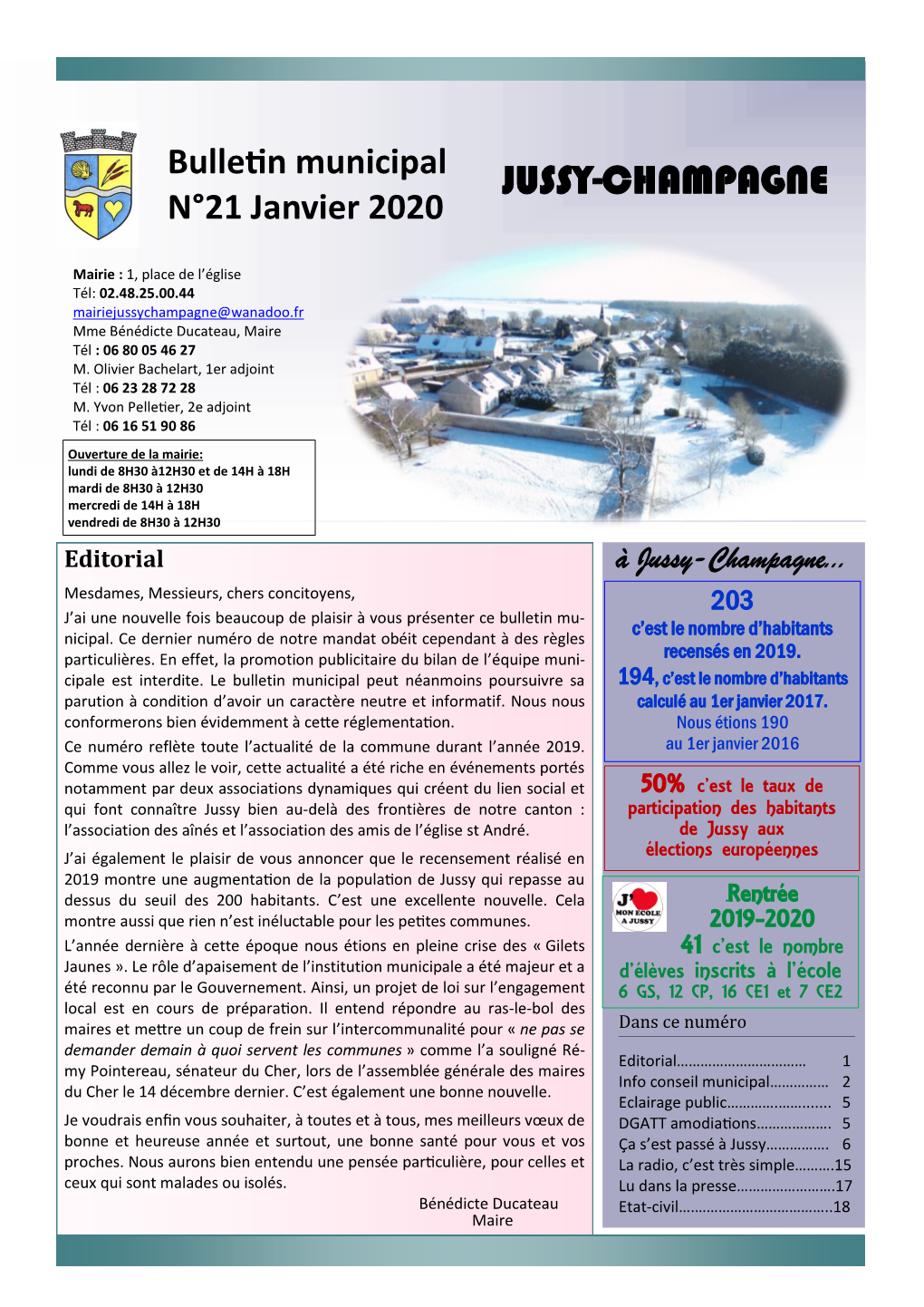 20191227 À 9H30 Journal Municipal N°21 Janv 2020 FINAL
