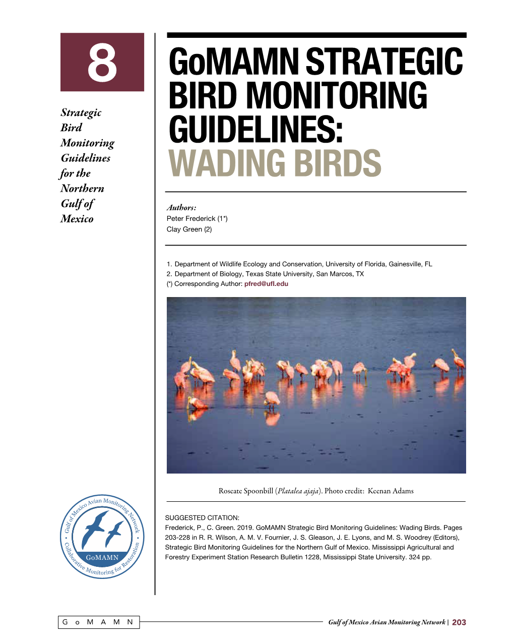 Gomamn Strategic Bird Monitoring Guidelines: Wading Birds