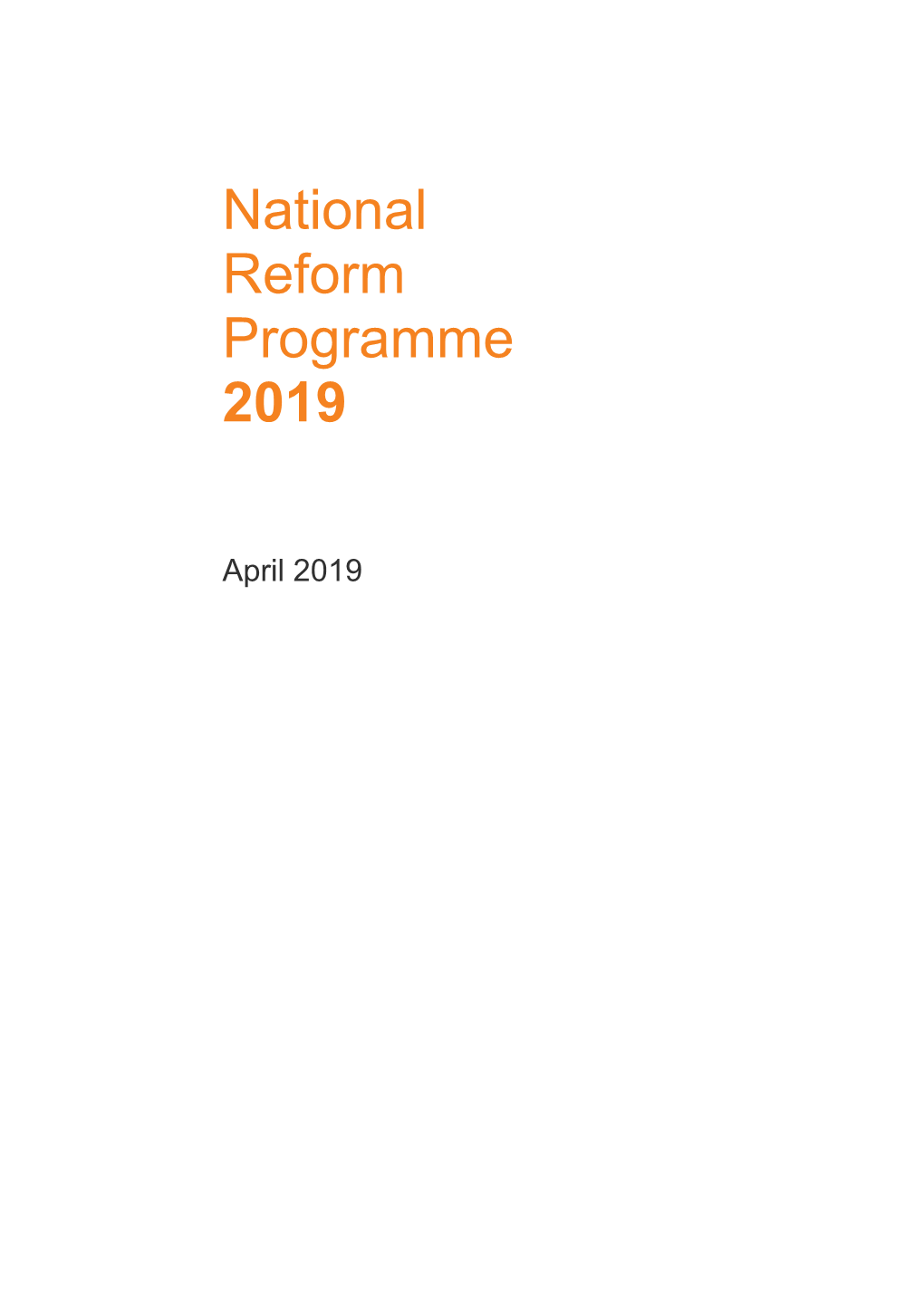 National Reform Programme 2019