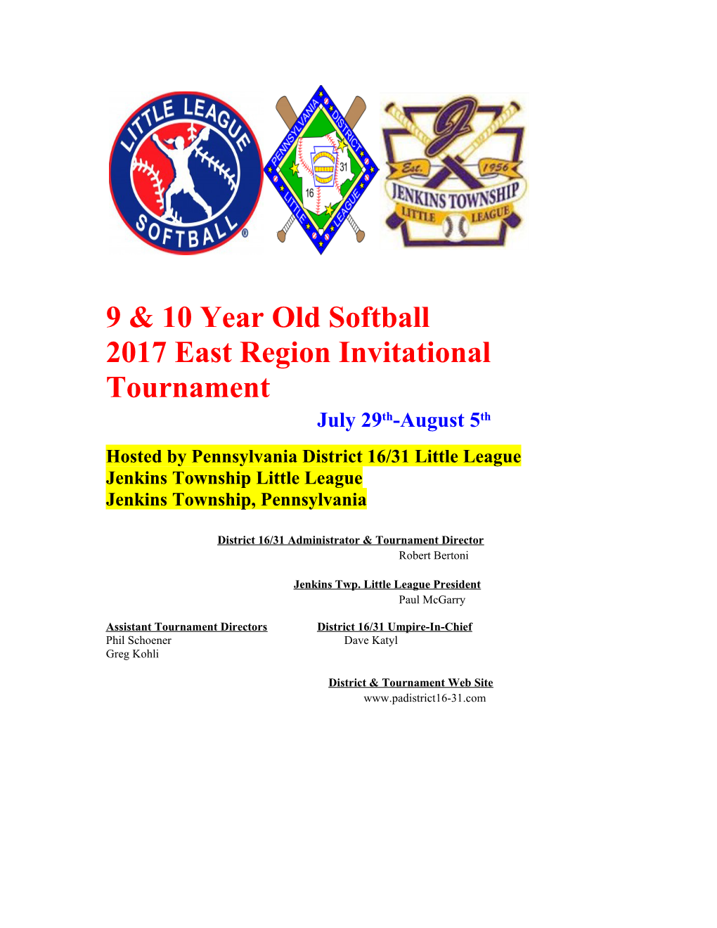 2017 East Region Invitational Tournament