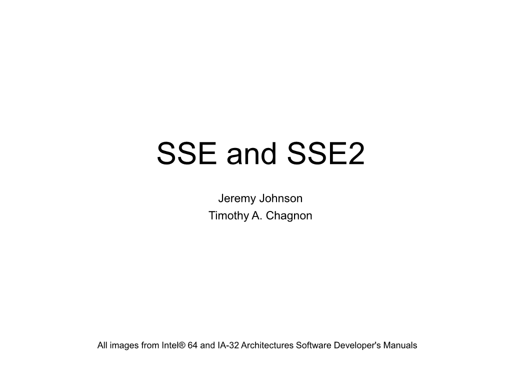 SSE and SSE2