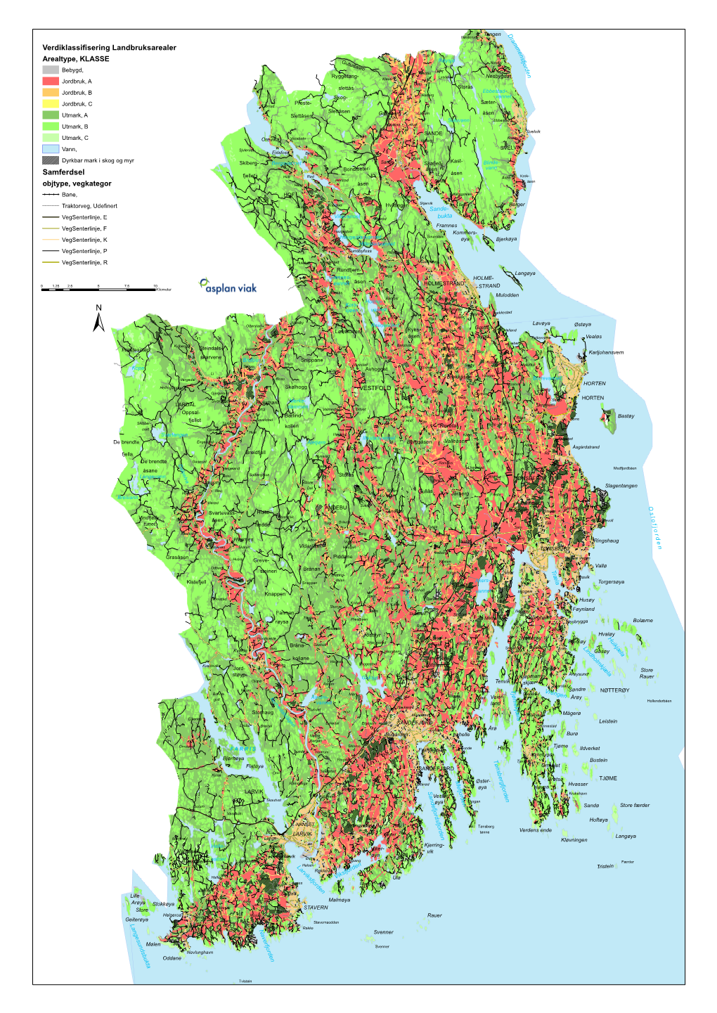 Verdiklassekart Vestfold