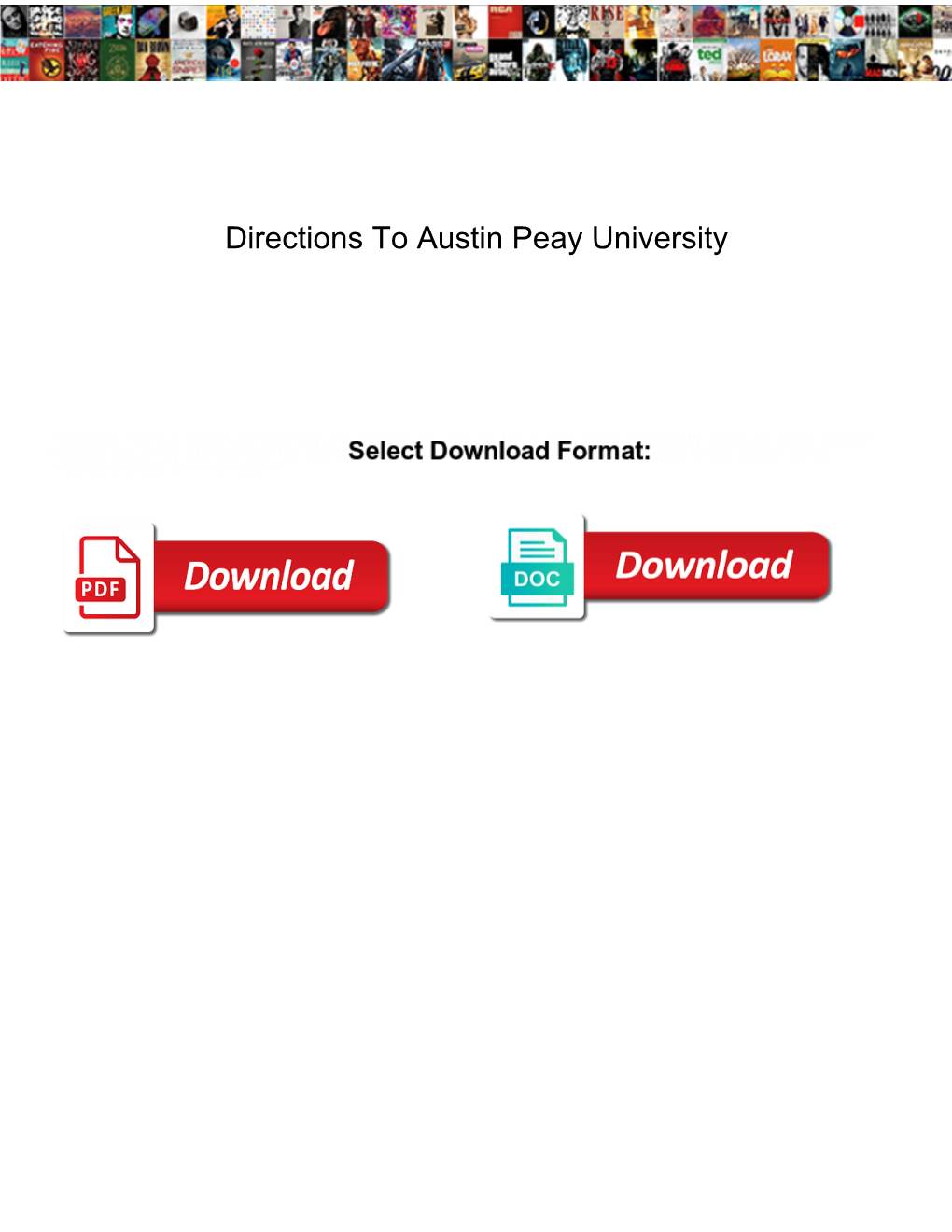 Directions to Austin Peay University