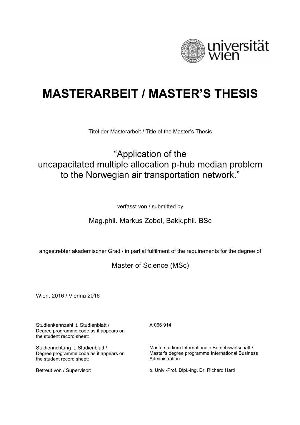 Masterarbeit / Master's Thesis