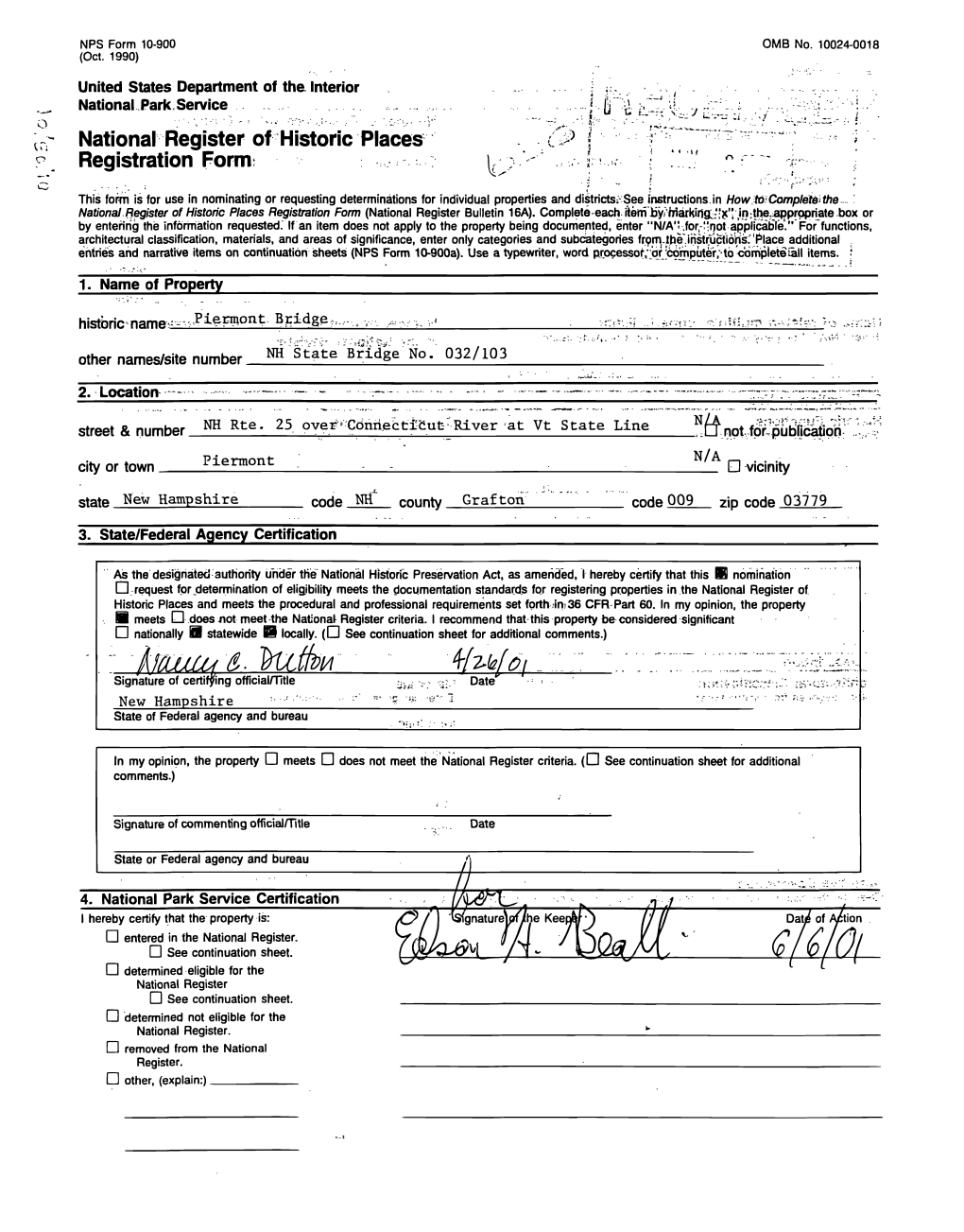 National Register of Historic Places Registration Form; K