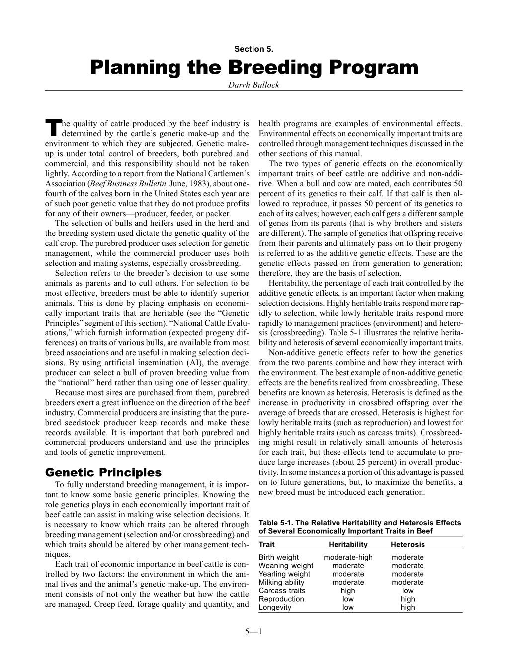 Planning the Breeding Program Darrh Bullock