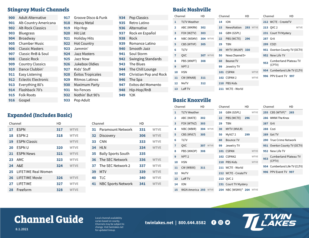 View Channel Lineup