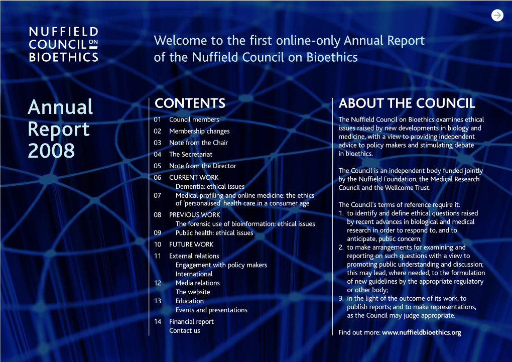 Annual Report 2008  CONTENTS  Council Members