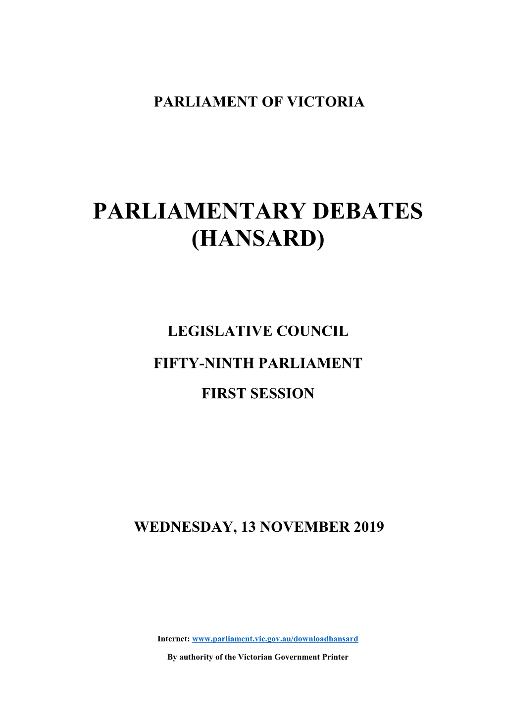 Parliamentary Debates (Hansard)