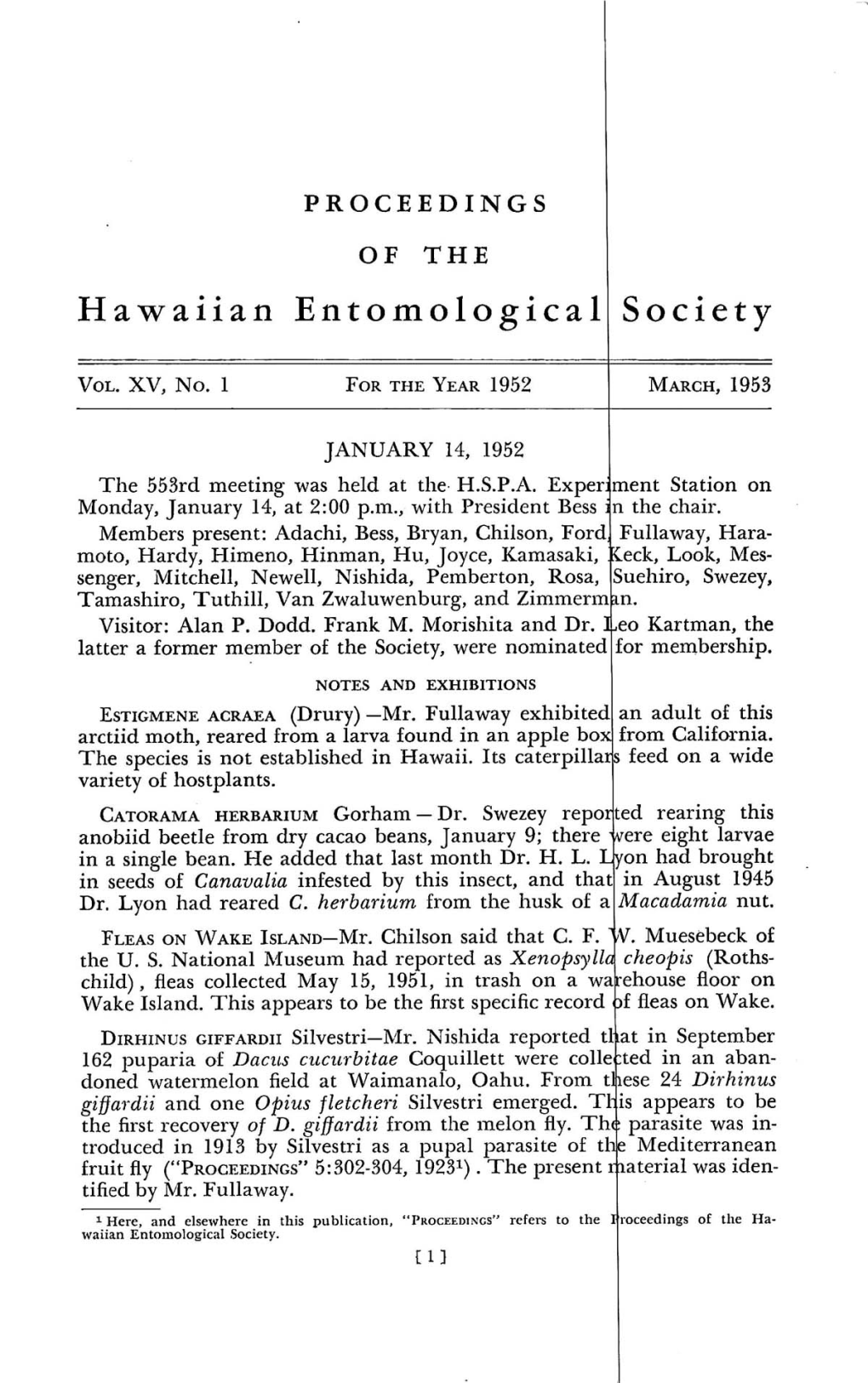 Hawaiian Entomological Society