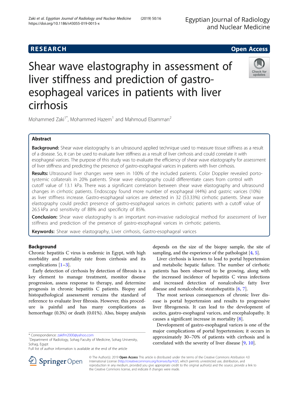 Shear Wave Elastography in Assessment of Liver Stiffness And