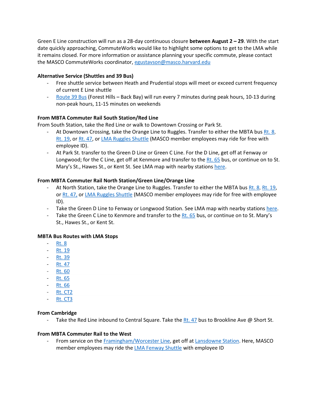 Green E Line Construction Will Run As a 28-Day Continuous Closure Between August 2 – 29