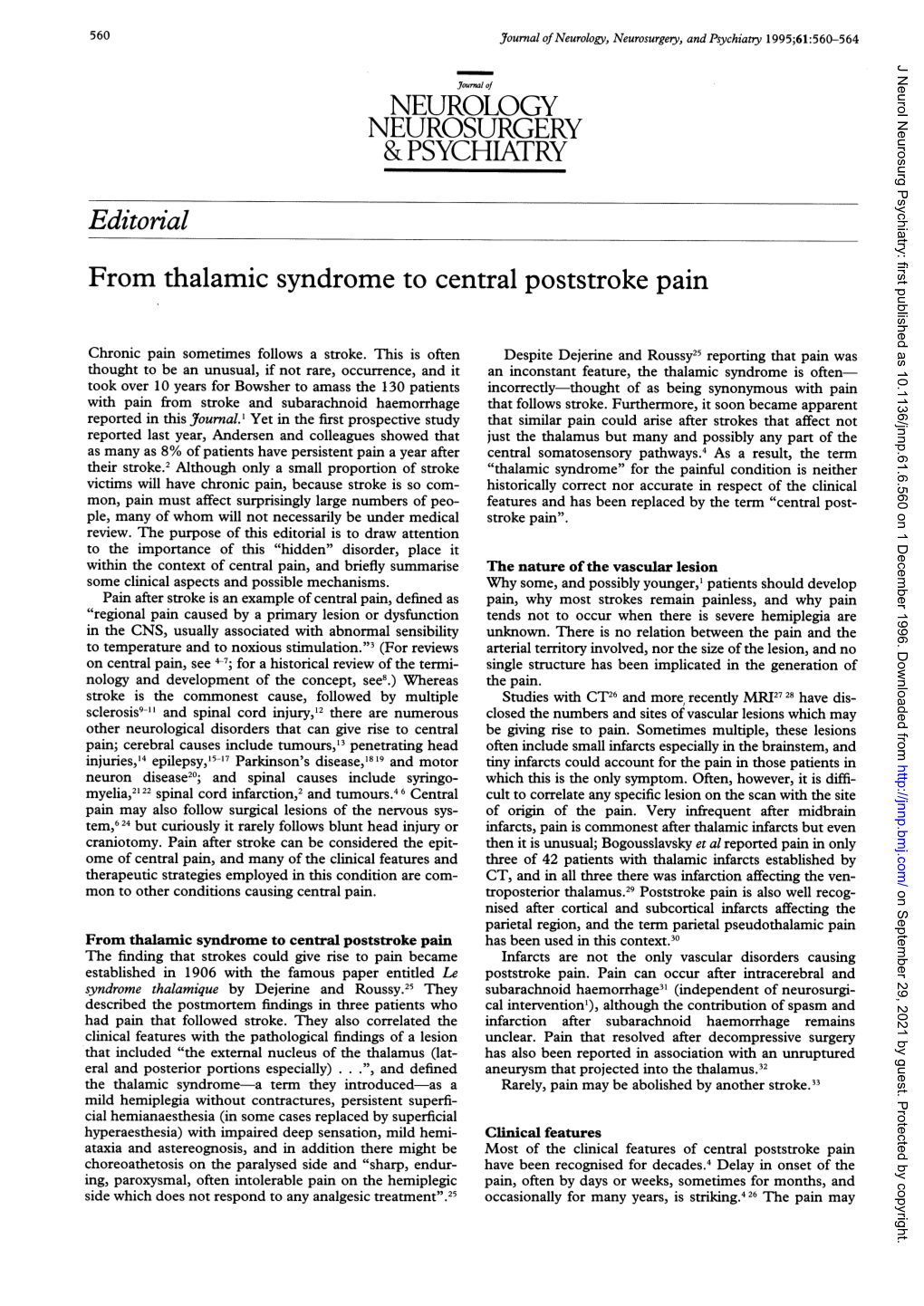 Neurology Neurosurgery & Psychiatry