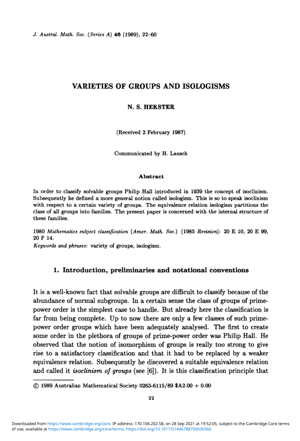 Varieties of Groups and Isologisms