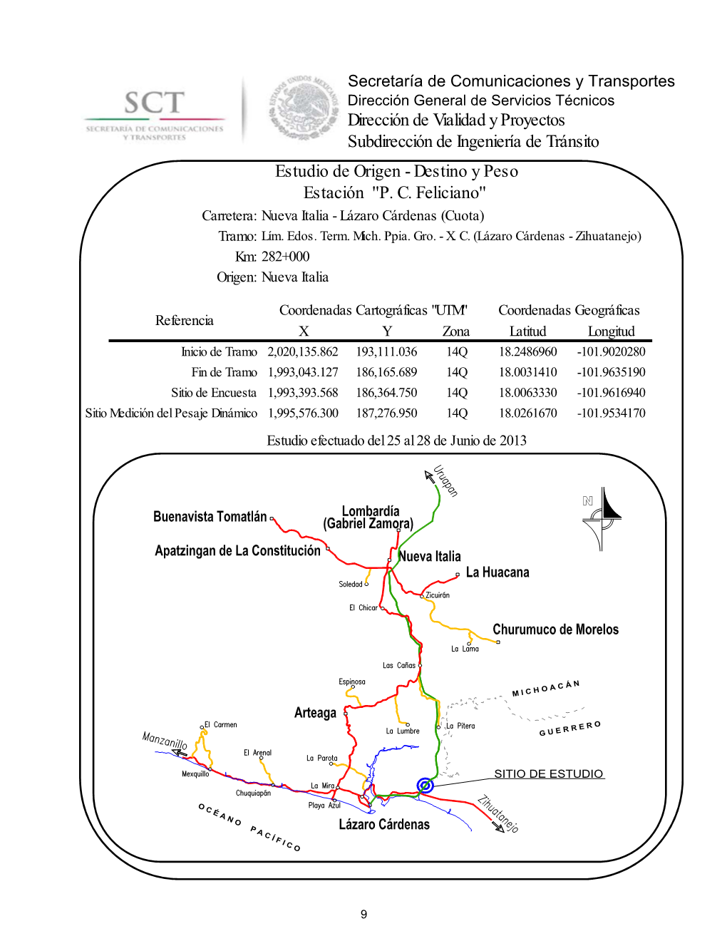 Dirección De Vialidad Y Proyectos Subdirección De Ingeniería De Tránsito Estudio De Origen - Destino Y Peso Estación ''P