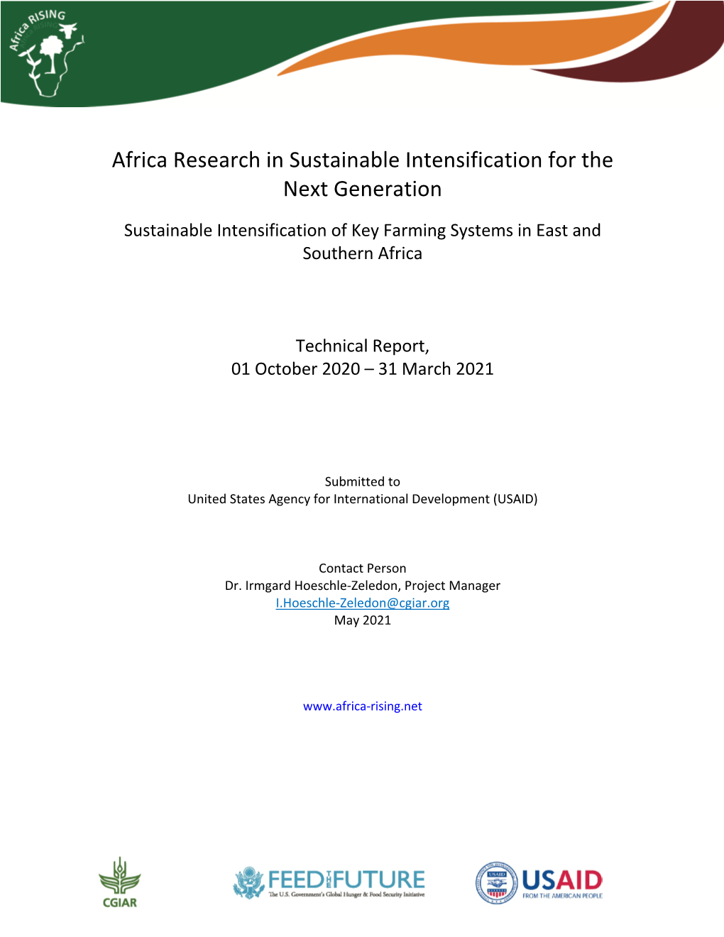 Africa Research in Sustainable Intensification for the Next Generation