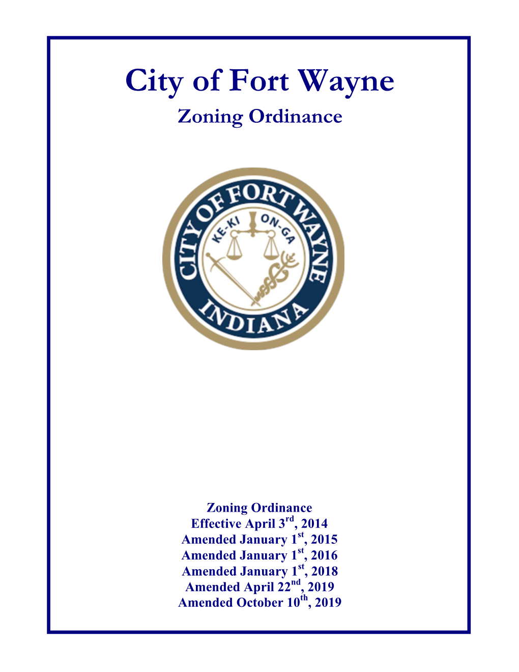 Fort Wayne Zoning Ordinance