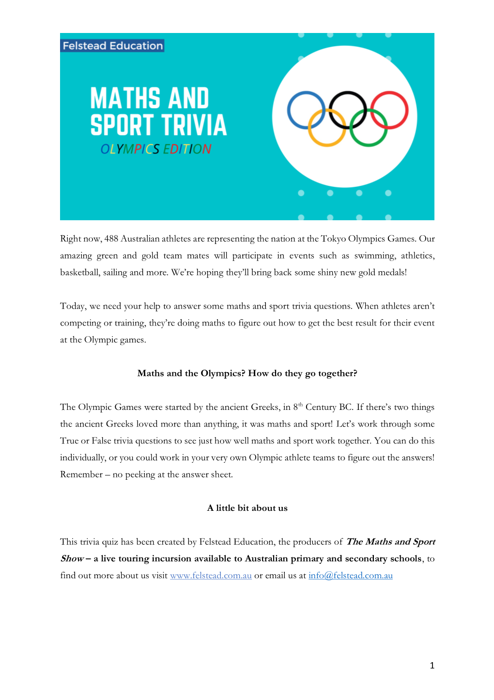 Maths and Sport Trivia Olympic Edition V4