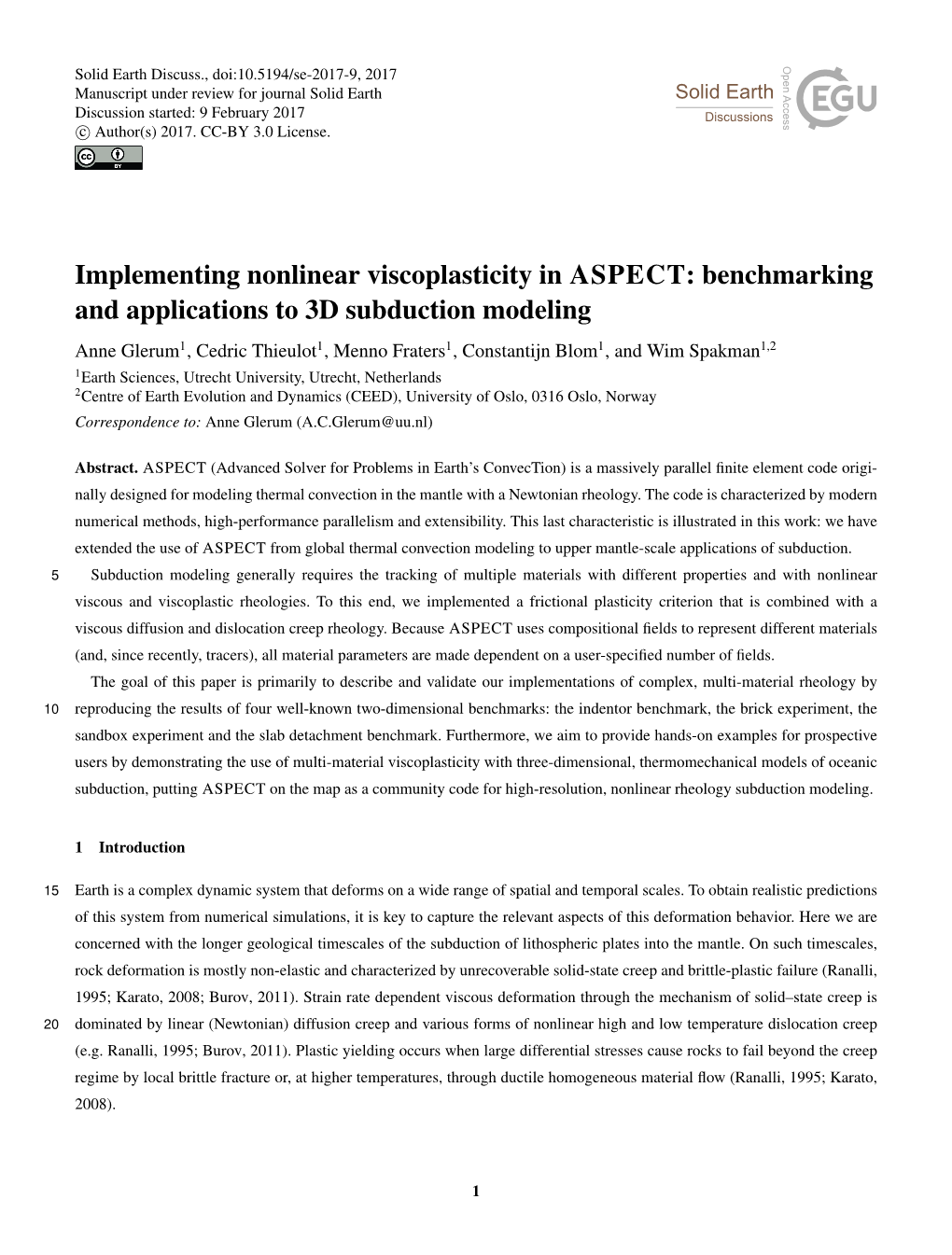 Implementing Nonlinear Viscoplasticity in ASPECT: Benchmarking And