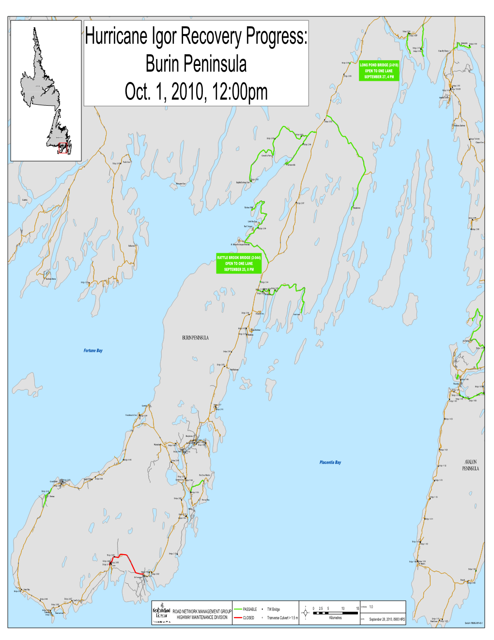 Burin Peninsula (! (! (! (! Bridge: 2-046 SEPTEMBER 27, 4 PM (!