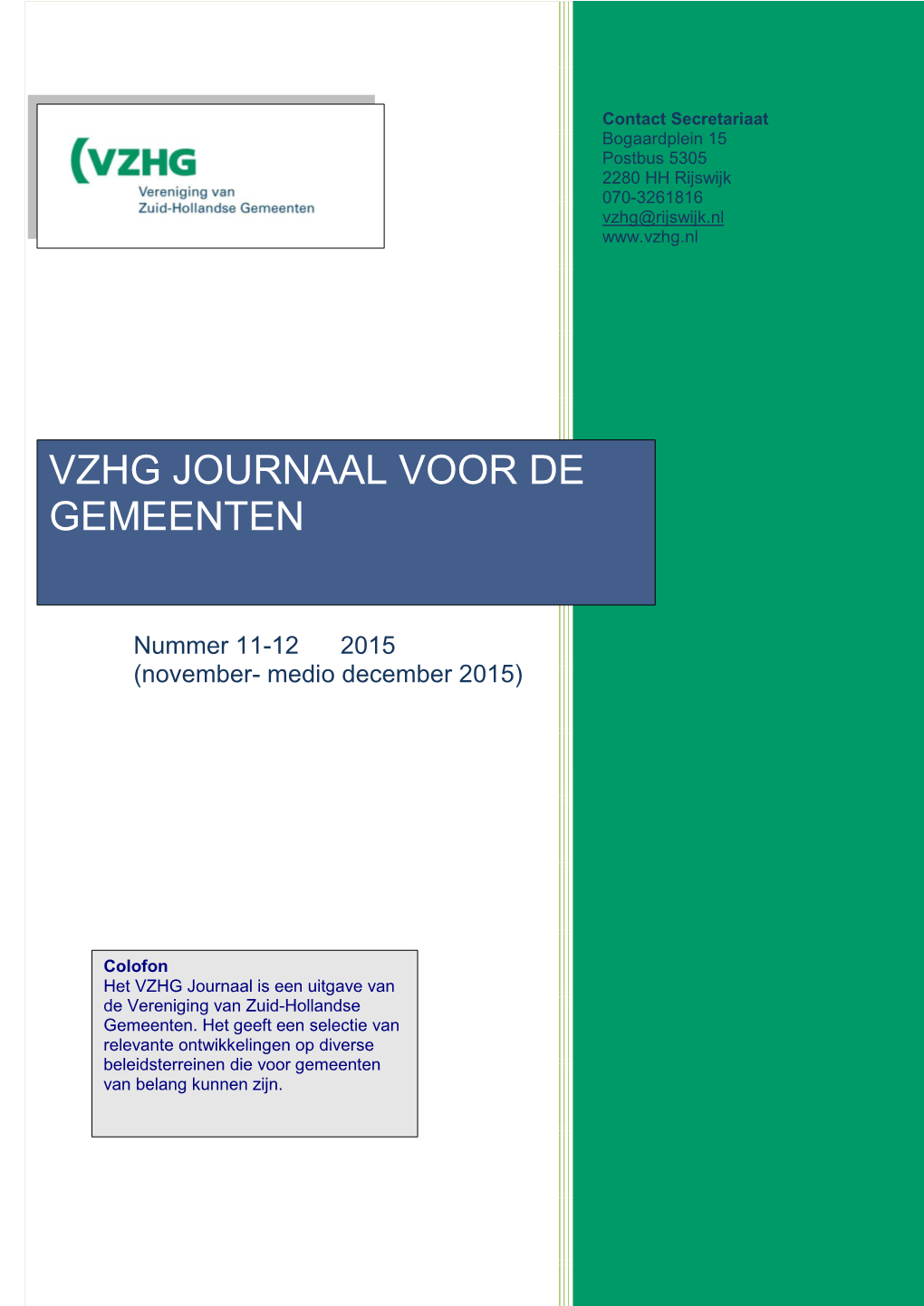 Vzhg Journaal Voor De Gemeenten