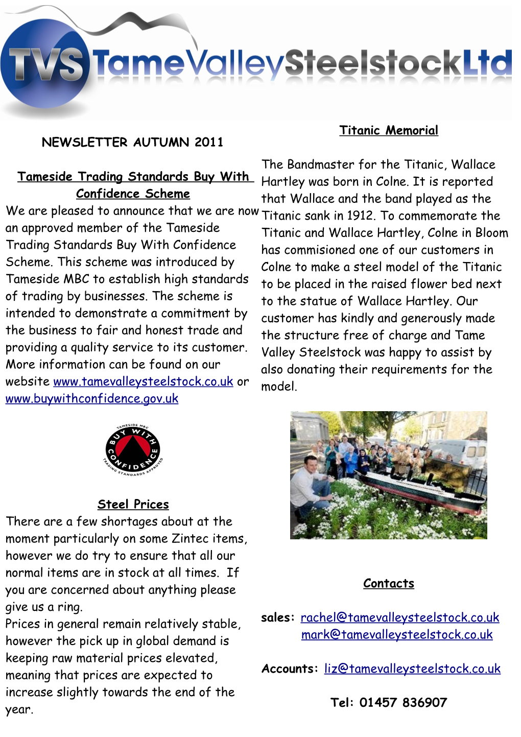 NEWSLETTER AUTUMN 2011 Tameside Trading Standards Buy