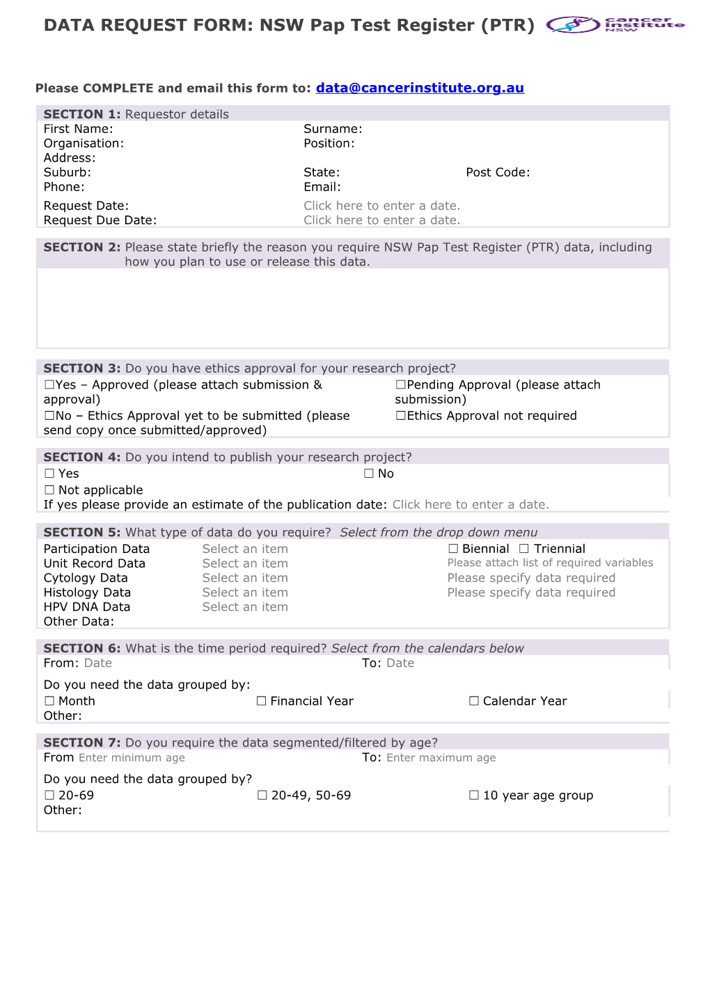 CCR Data Items