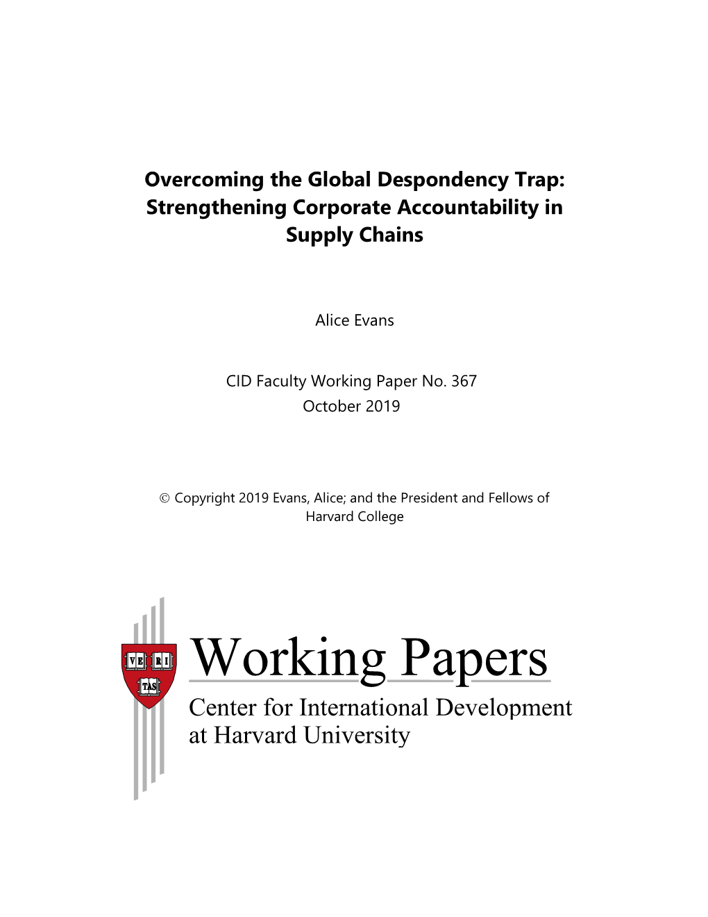 Overcoming the Global Despondency Trap: Strengthening Corporate Accountability in Supply Chains